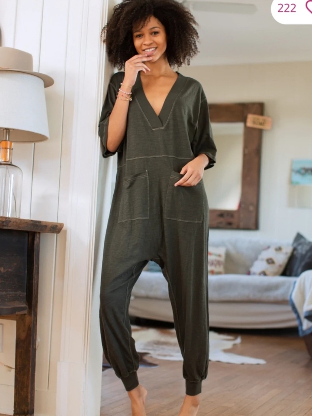 Natural Life Charlie Jumpsuit 100% Cotton Slouchy Oversized Jumpsuit. Lagenlook